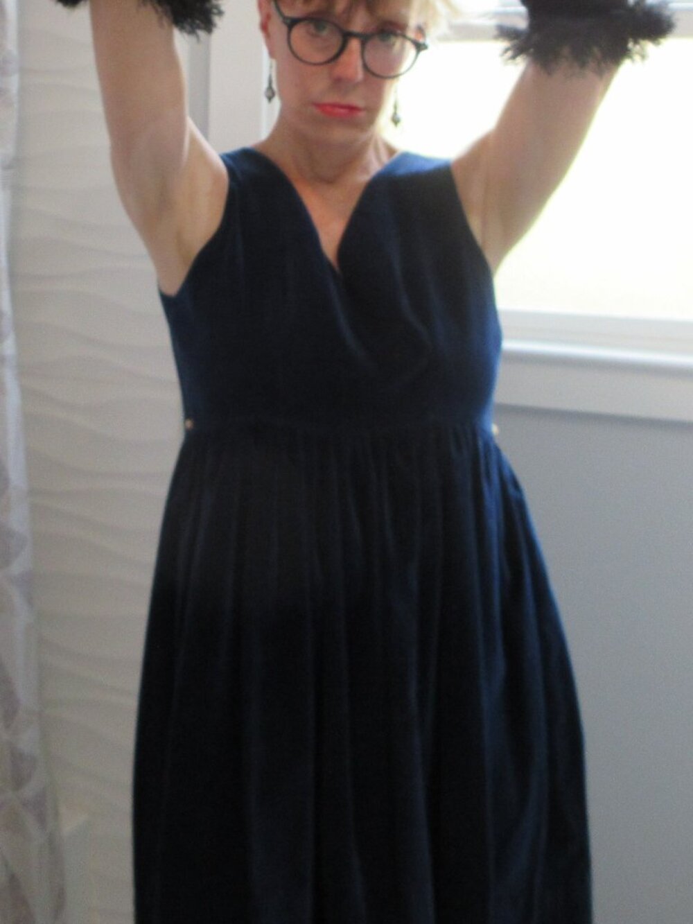 No Name Cal Blue Velvet High Waist Dress, size 4